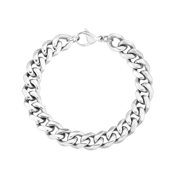 ✨Oliver 18K White Gold Curb Cuban Chain 10mm Bracelet 7.5” - Picture 6 of 9